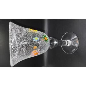 1 Pier 1 Imports handblown Millefiori style stemware  Mexican goblet replacement